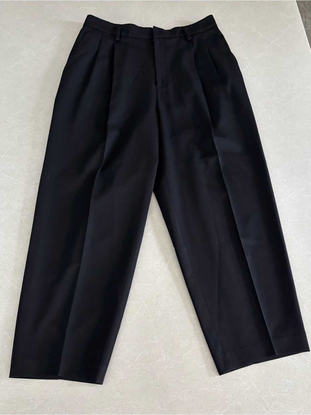 Vintage Linda Allard Ellen Tracy 100% Wool Pleated Trousers Black Size 14